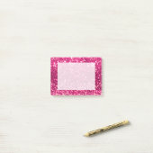 Sparkly Glitter Pink Post-it® Notes (Op bureau)