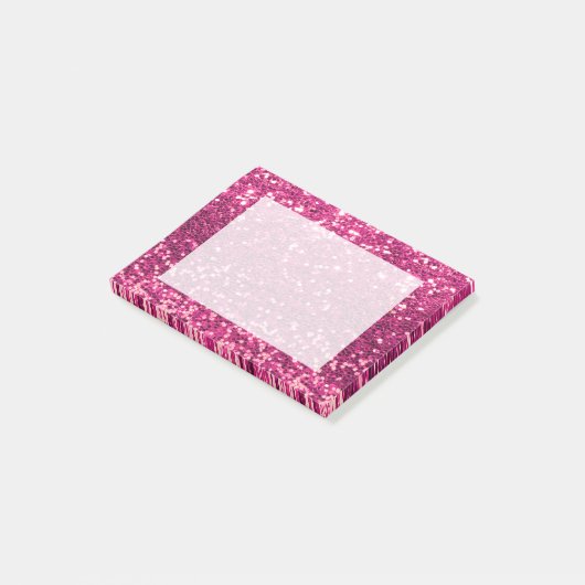 Sparkly Glitter Pink Post-it® Notes (Schuin)