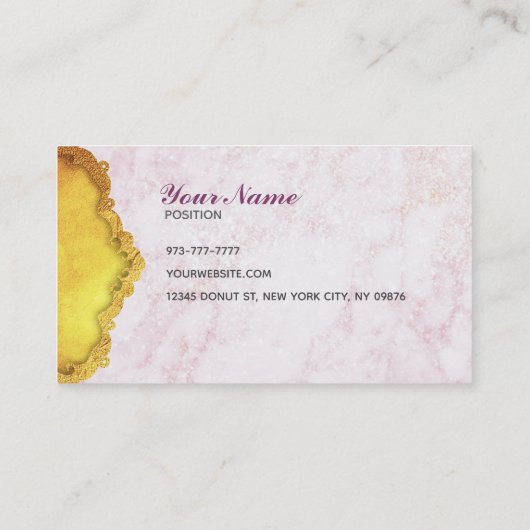 Sparkly Glitter Pink Tier Cokaart Visitekaartje (Achterkant)