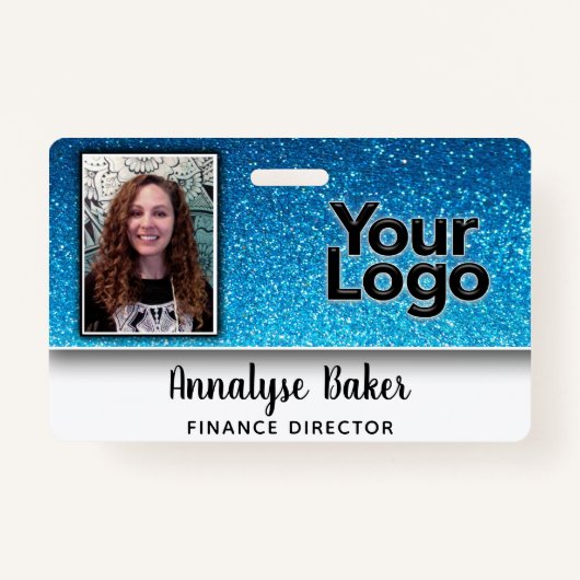 Sparkly Glitter Professional CNA Zurse Foto Naam Badge (Voorkant)