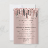 Sparkly Glitter Roos Drift Classy Wedding Birthday Kaart (Voorkant)