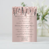 Sparkly Glitter Roos Drift Classy Wedding Birthday Kaart (Staand voorkant)