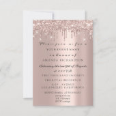 Sparkly Glitter Roos Gold Elegant Bridal Birthday Kaart (Voorkant)
