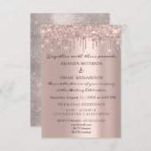 Sparkly Glitter Roos Gold Elegant Wedding Engageme Kaart (Voorkant / Achterkant)