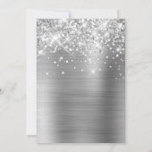 Sparkly Glitter Silver Balloon 15th Birthday Kaart (Achterkant)