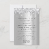 Sparkly Glitter Silver Grey Bridal Birthday Kaart (Voorkant)