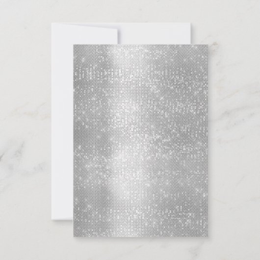 Sparkly Glitter Silver Grey Bridal Birthday Kaart (Achterkant)