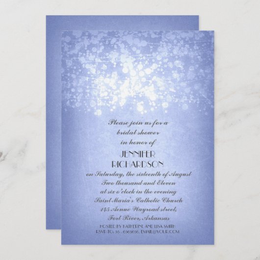 Sparkly glitter string lichten rustiek vrijgezelle kaart (Voorkant / Achterkant)