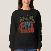 Sparkly Glitter Thanksgiving Holiday Trui (Voorkant)
