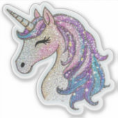 Sparkly Glitter Unicorn Sticker (Voorkant)