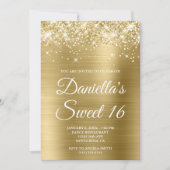 Sparkly Glittery Bleek Gold Foil Sweet 16 Kaart (Voorkant)