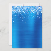 Sparkly Glittery Bright Blue Folie Quinceañera Kaart (Achterkant)