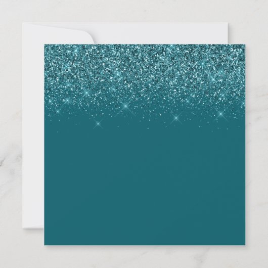 Sparkly Glittery Dark Teal 21st Birthday Kaart (Achterkant)