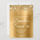 Sparkly Glittery Gold Foil Sweet 16 Kaart (Voorkant)