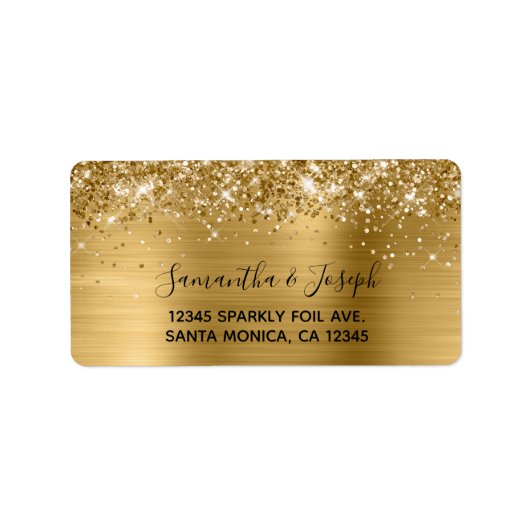 Sparkly Glittery Gold Foil Wedding Etiket
