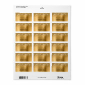 Sparkly Glittery Gold Foil Wedding Etiket (Full Sheet)