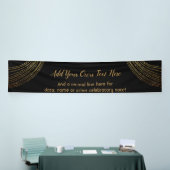 Sparkly Glittery Gold Garland voegt uw eigen tekst Spandoek (Beurs)