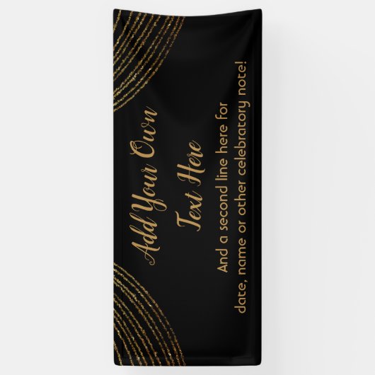 Sparkly Glittery Gold Garland voegt uw eigen tekst Spandoek (Verticaal)