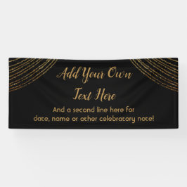 Sparkly Glittery Gold Garland voegt uw eigen tekst Spandoek