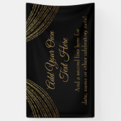 Sparkly Glittery Gold Garland voegt uw eigen tekst Spandoek (Verticaal)