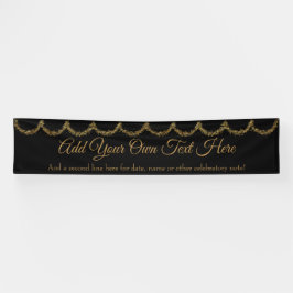 Sparkly Glittery Gold Garland voegt uw eigen tekst Spandoek