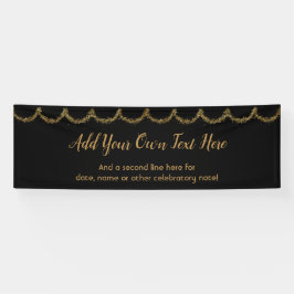 Sparkly Glittery Gold Garland voegt uw eigen tekst Spandoek