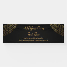 Sparkly Glittery Gold Garland voegt uw eigen tekst Spandoek