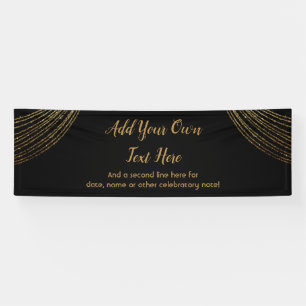 Sparkly Glittery Gold Garland voegt uw eigen tekst Spandoek