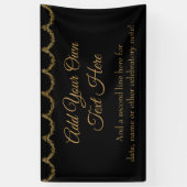 Sparkly Glittery Gold Garland voegt uw eigen tekst Spandoek (Verticaal)