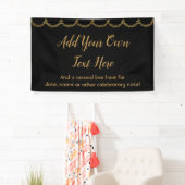 Sparkly Glittery Gold Garland voegt uw eigen tekst Spandoek (Insitu)