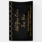 Sparkly Glittery Gold Garland voegt uw eigen tekst Spandoek (Verticaal)