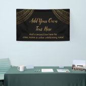 Sparkly Glittery Gold Garland voegt uw eigen tekst Spandoek (Beurs)