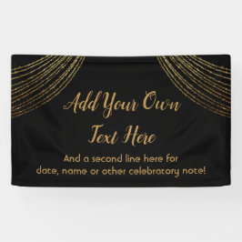 Sparkly Glittery Gold Garland voegt uw eigen tekst Spandoek