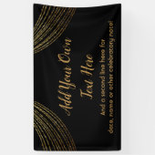 Sparkly Glittery Gold Garland voegt uw eigen tekst Spandoek (Verticaal)