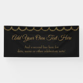Sparkly Glittery Gold Garland voegt uw eigen tekst Spandoek (Horizontaal)