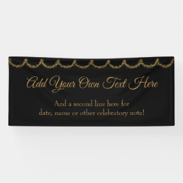 Sparkly Glittery Gold Garland voegt uw eigen tekst Spandoek