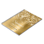 Sparkly Glittery Gold Glam 75th Birthday Guestbook Notitieboek (Linkerzijde)