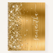 Sparkly Glittery Gouden Folie Girly Naam Notitieboek (Voorkant)