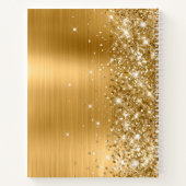 Sparkly Glittery Gouden Folie Girly Naam Notitieboek (Achterkant)