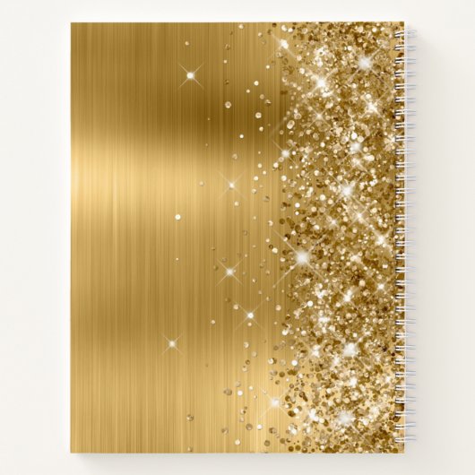 Sparkly Glittery Gouden Folie Girly Naam Notitieboek (Achterkant)