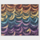 Sparkly Glittery Paarse Blauwe en Gouden Drapes Cadeaupapier (Vlak)