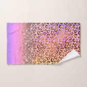 Sparkly Glittery Rainbow Leopard gepersonaliseerd Bad Handdoek (Handdoek)