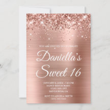 Sparkly Glittery Roos Gold Foil Sweet 16