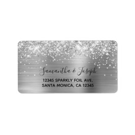 Sparkly Glittery Silver Foil Wedding RSVP Etiket