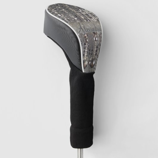 Sparkly Glittery Silver Stringed Beads Golfheadcover (Schuin)