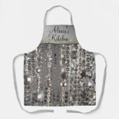 Sparkly Glittery Silver Stringed Beads Schort (Voorkant)