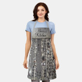 Sparkly Glittery Silver Stringed Beads Schort (Gedragen)