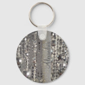 Sparkly Glittery Silver Stringed Beads Sleutelhanger (Voorkant)