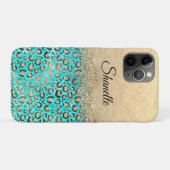 Sparkly Glittery Turquoise Leopard    Case-Mate iPhone Case (Achterkant (horizontaal))