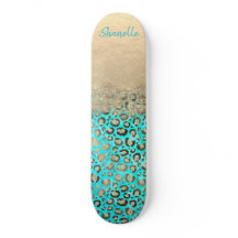 Sparkly Glittery Turquoise Leopard